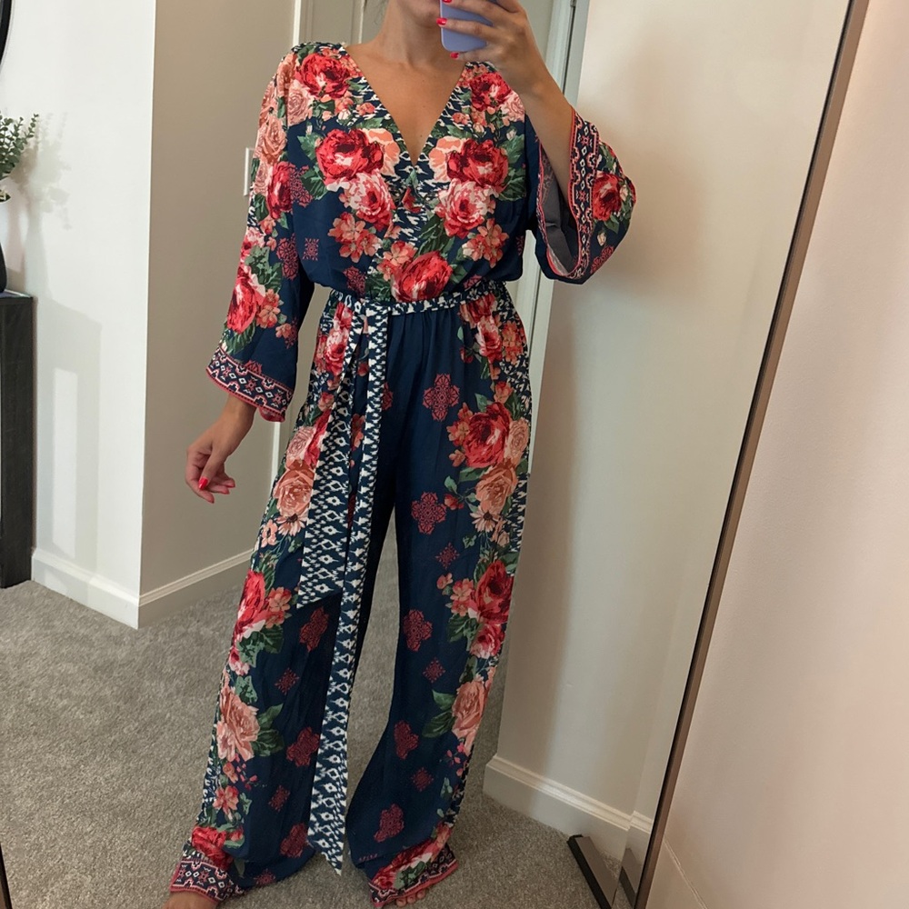 Floral Kimono Jumpsuit